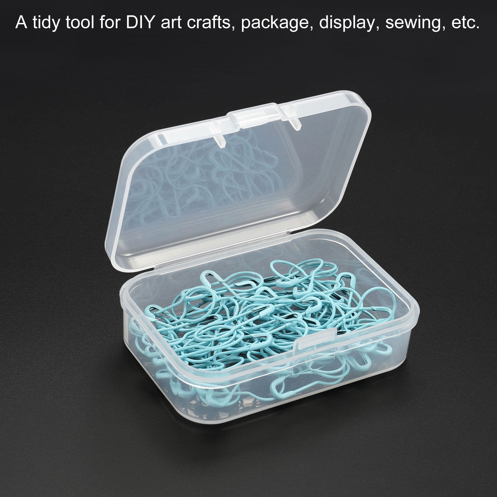Unique Bargains 4Pcs Hinged Lid Plastic Rectangular Box 2.56" x 1.77" x 0.79"