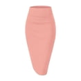 thumbnail image 3 of Women'S Premium High Waist Nylon Ponte Stretch Office Pencil Skirt Pink XL, 3 of 7