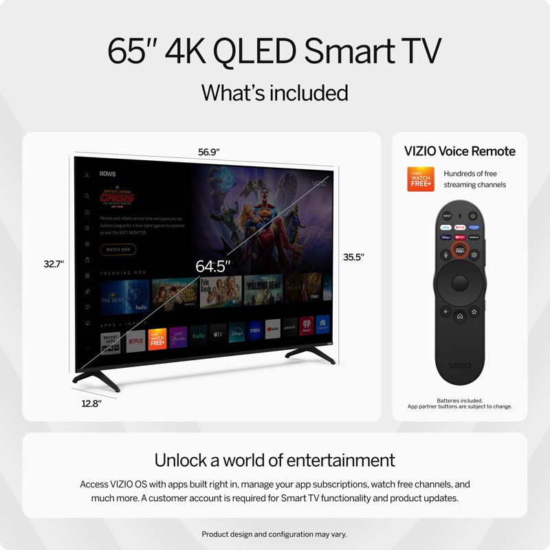 VIZIO 65" Class Quantum 4K QLED HDR Smart TV VQD65M-08 feature detail