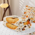 thumbnail image 5 of Manfei Fall Pumpkin Print Zipper Twin Comforter Sets with Fitted Sheet and 2 Pillowcases,Thanksgiving Pattern Zipper Bedding Set,Reversible,4pcs, 5 of 7