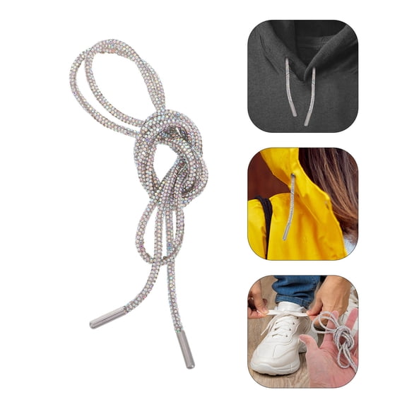 Niceauty 2Set Bling Shoe Laces Multi Drawstring Accessory for Fashion Enhancement Sneakers