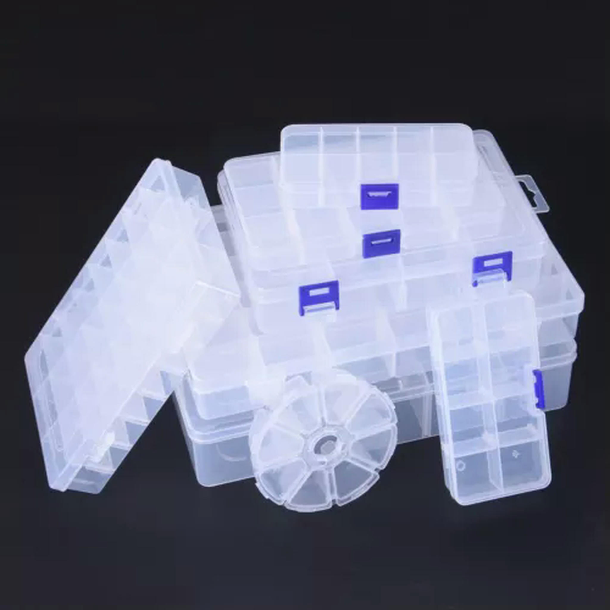 U8MO 8/10/15/24/36 Removable Compartment Organizer Container Bead Storage Plastic Box-5# 24 Grids