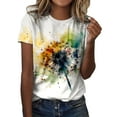 thumbnail image 2 of FASHOFT Vintage Butterfly Graphic Tees for Women Casual Nature Short Sleeve Shirts Funny Animal Tops Yellow XXL, 2 of 4