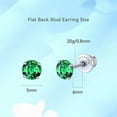 thumbnail image 5 of Limerencia Hypoallergenic G23 Pure Titanium Screw Back Earrings Post for Sensitive Ears Simulated Diamond Cartilage (5mm, Green CZ), 5 of 7