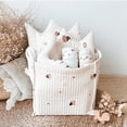 thumbnail image 4 of Cute Bear Olive Tulip Embroidery Baby Diaper Bags Nappy Organizer Clothes Bottle Toys Storage Basket Large Cotton Mommy Tote Bag (small squirrel), 4 of 7