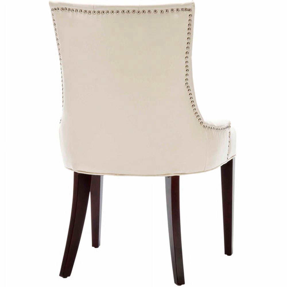 SAFAVIEH Amanda 19''H Traditional Glam Tufted Chair, Flat Cream