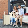 thumbnail image 5 of HOTEEL Luggage Sets 3 Piece 20 in Carry on Luggage Set with Gym bag + Toiletry Bag, Hardshell PC ABS Suitcase with 360° Spinner Wheels for Women Men, Beige, 5 of 10