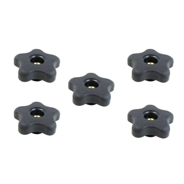POWERTEC 5PK 5/16"-18 5 Star Knobs, Clamping Knobs with Steel Insert for T Track Bolts, Thumb Screw Threaded Knobs for T Track Accessories, Feather Boards, Woodworking Jigs and Fixtures  (71071)