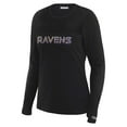 thumbnail image 2 of Women's WEAR by Erin Andrews x Gracie Hunt Black Baltimore Ravens Mesh Panel Long Sleeve T-Shirt, 2 of 6