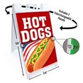 thumbnail image 2 of Hot Dogs (24" X 36") Deluxe A-Frame Signicade, Includes 2 Removable Panels & Stand, 2 of 4