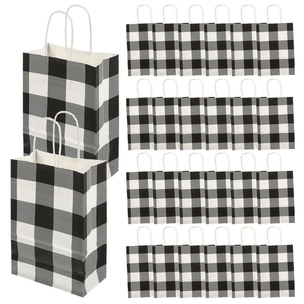 KAKOWELY 20 bolsas de regalo a cuadros, bolsas de embalaje de regalo, bolsas de papel personalizadas