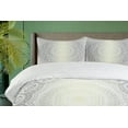 thumbnail image 4 of Grey and White Duvet Cover Sets, Culture Mandala Circle Ombre Art Cosmos, Bedding Set with 2 Duvet Covers & 4 Pillowcases, 2 Pack Queen Size, Pale Grey White Ivory, by Ambesonne, 4 of 7