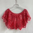 thumbnail image 3 of GDREDA Robe Châle en Maille Ample pour Fêtes avec Foulard à Paillettes en Forme de Cœur - Robe de Soirée Élégante pour Femmes Style Rétro Rouge, Taille Unique, 3 of 3