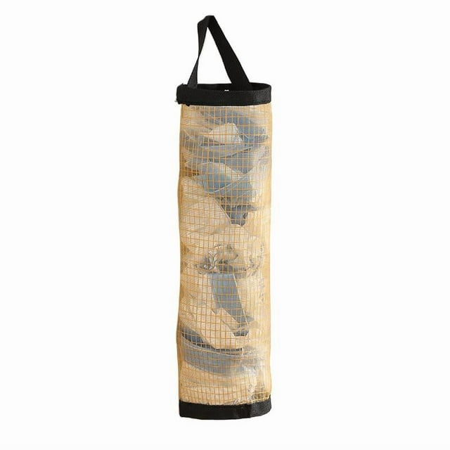 Distributeur de Sacs en Plastique Filet Mural pour Rangement de Bric-à-Brac, Sacs Réutilisables Suspendus