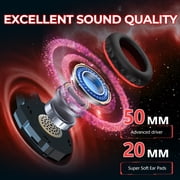 Gaming Headset with Microphone, Compatible with PS4 PS5 Xbox One PC Laptop, Over-Ear Headphones with LED Light, Noise Canceling Mic, 7.1 Stereo Surround Sound,Soft Earmuffs for Nintendo Series X|S