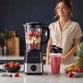 thumbnail image 2 of Behome Blender with Grinder, Stepless Speed & 4 Functions, 1200W Blender for Smoothies with 50 Oz Glass Jar, Self-Cleaning Blenders for Kitchen, Black, 2 of 8
