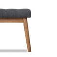 thumbnail image 2 of Allora Mid Century Modern Fabric Bench in Gray, 2 of 5