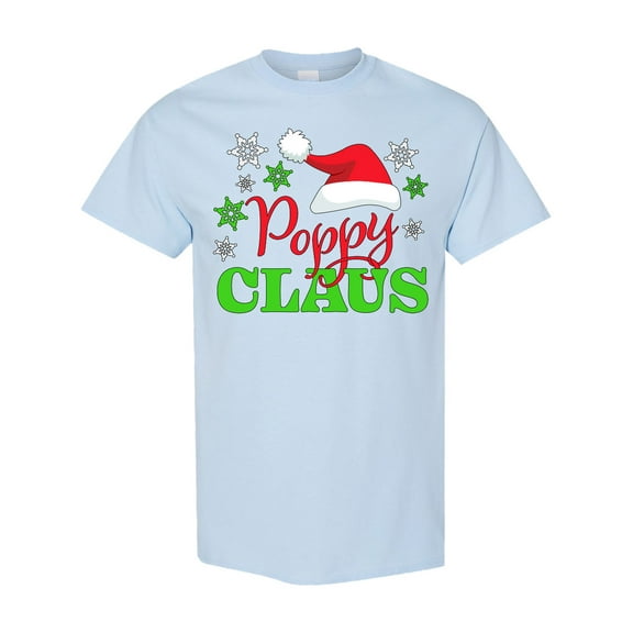 Inktastic Poppy Claus with Christmas Santa Hat and Snowflakes T-Shirt