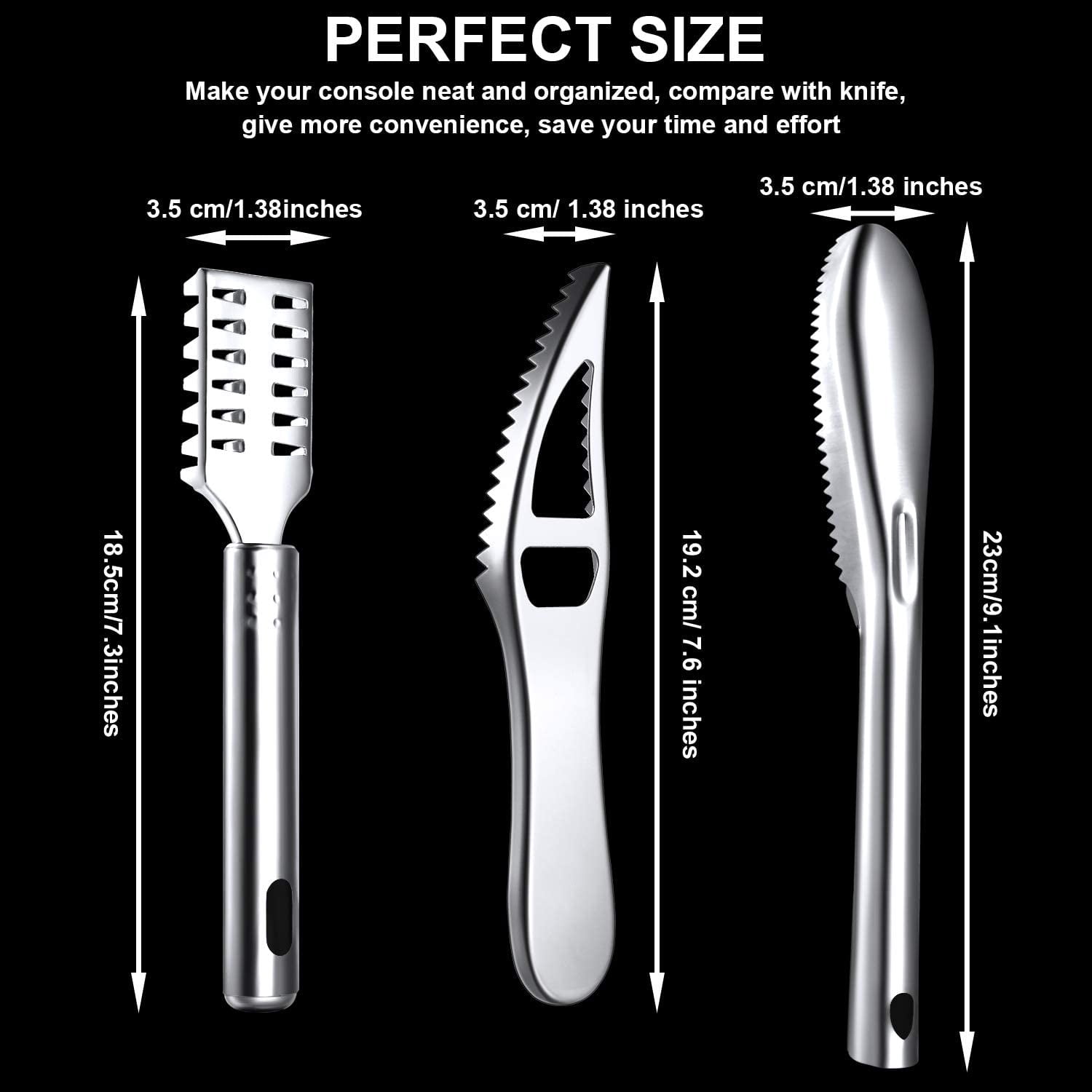 6 Pieces Fish Scaler Remover Brush Stainless Steel Sawtooth Scarper Remover with Handle Multi-functional Bottle Opener for Kitchen Tool Faster and Easier Fish Scales Skin Removing Peeling