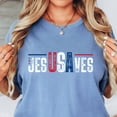 thumbnail image 4 of Teeso Jesus Saves USA Shirt or TShirt, Christian Patriotic Tee, JesUSAves Shirt, Red White Blue 4th of July Shirt, USA Faith Tee, Sand 5XL, 4 of 10