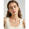 thumbnail image 3 of Silvora Gold Plated Initial Necklace for Women CZ Crystal Personalized Letter V Pendant Necklace Shiny Dainty Jewelry Gifts for Daughter Birthday Thanksgiving, 3 of 7