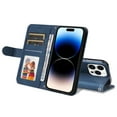thumbnail image 6 of SaniMore Case for iPhone 14 Pro Max 6.7" 2022 with Wrist/Crossbody StrapRetro PU Leather Anti-scratch Card Slots Cash Pocket Kickstand Shockproof Anti-drop Wallet Business Cover, Blue, 6 of 10