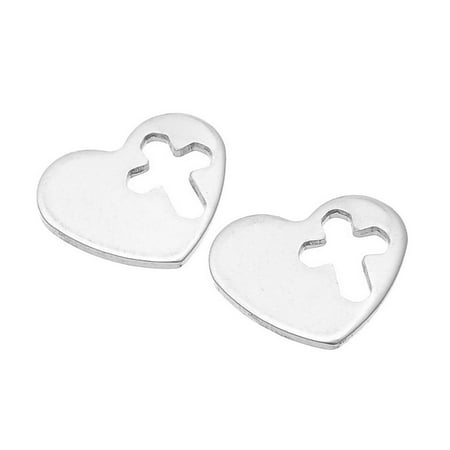 - 10pcs Stainless Steel Heart Charm Blank Stamping Tag Finding 12.5x10.2mm