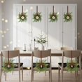 thumbnail image 5 of 4 Sets Mini Christmas Wreath for Cabinets 5.9 Inch Artificial Cypress Cedar Wreath with Vintage Cow Bells Ribbon for Xmas DIY Craft Kitchen Chair Window Fireplace Wall Decor, 5 of 7