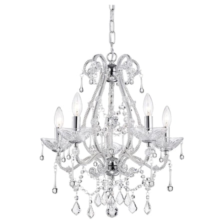 Alice Crystal Chandeliers Modern Pendant Light Fixtures, 5 Lights Vintage Chandelier for Bedroom, Candle Ceiling Light for Dining Living Room Bathroom Kitchen Girls Room, Finish