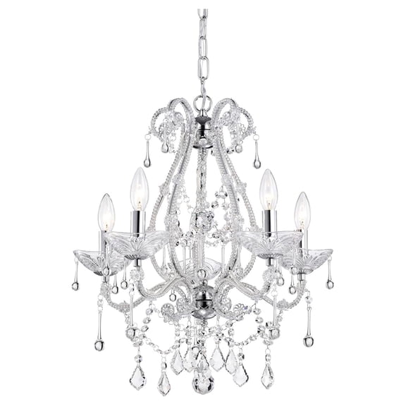 Alice Crystal Chandeliers Modern Pendant Light Fixtures, 5 Lights Vintage Chandelier for Bedroom, Candle Ceiling Light for Dining Living Room Bathroom Kitchen Girls Room, Finish