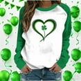 thumbnail image 1 of Xuyuer St. Patrick's Day Sweatshirt for Women Irish Shamrock Pullover Shirts Tops Raglan Sleeve Lucky Leaf Clover Shirt, 1 of 7