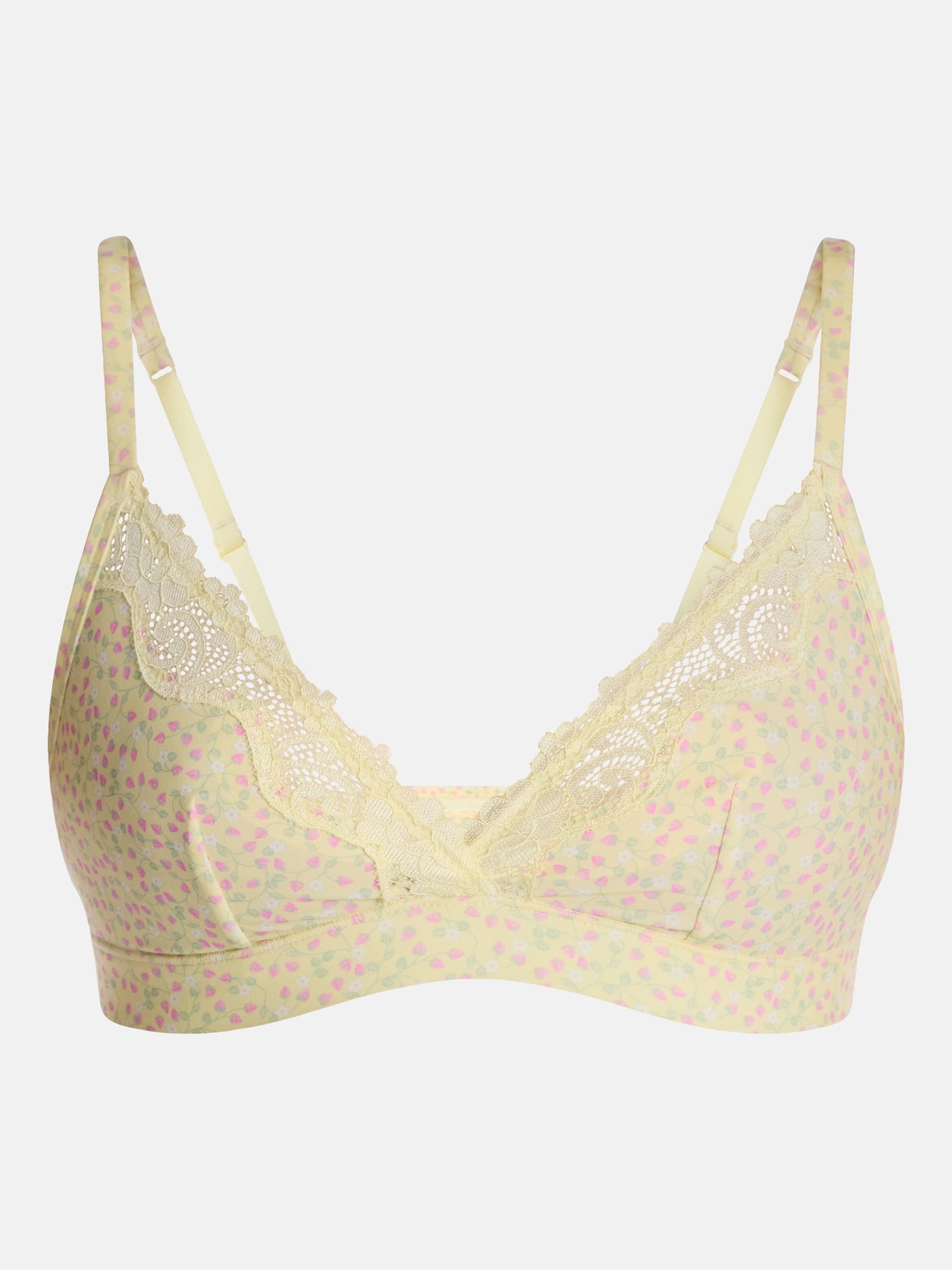 No Boundaries Fit Stretch Triangle Bralette with Lace, Women's XS-3XL