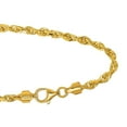 thumbnail image 2 of JewelStop 10k Solid Yellow Gold 4.5 mm Diamond-cut Rope Chain Bracelet, Lobster Claw Clasp-8 Inches, 9.9gr., 2 of 6
