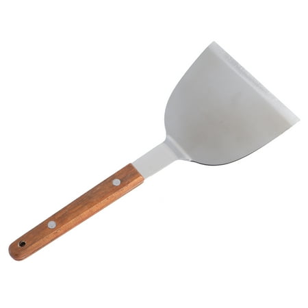 

Cabilock 1pc Wooden Handle Spatula Home Restaurant Stainless Steel Steak Spatula