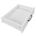 thumbnail image 3 of K&K Îlot de Cuisine avec Armoire à Déchets Rabattable, Îlot de Cuisine Roulant avec Rallonge Rabattable de Rangement, Porte-Épices, Porte-Serviettes et Tiroirs, Chariot de Cuisine avec Tablette Ajustable pour Cuisine et Salle à Manger, Blanc, 3 of 35