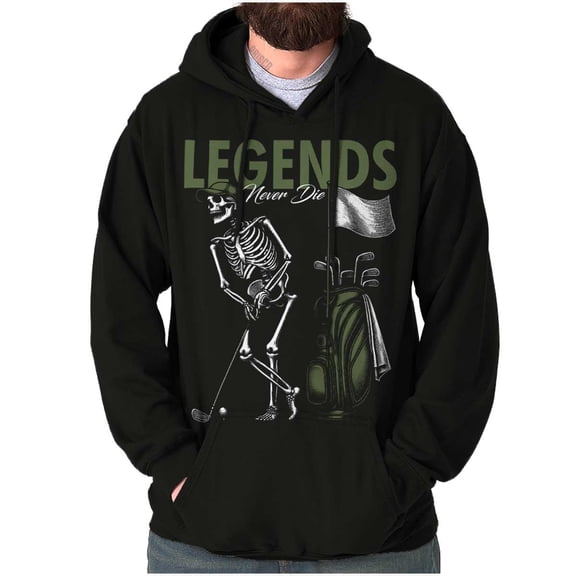 Funny Golf Skeleton Legends Never Die Hoodie Hooded Sweatshirt Men Brisco Brands S