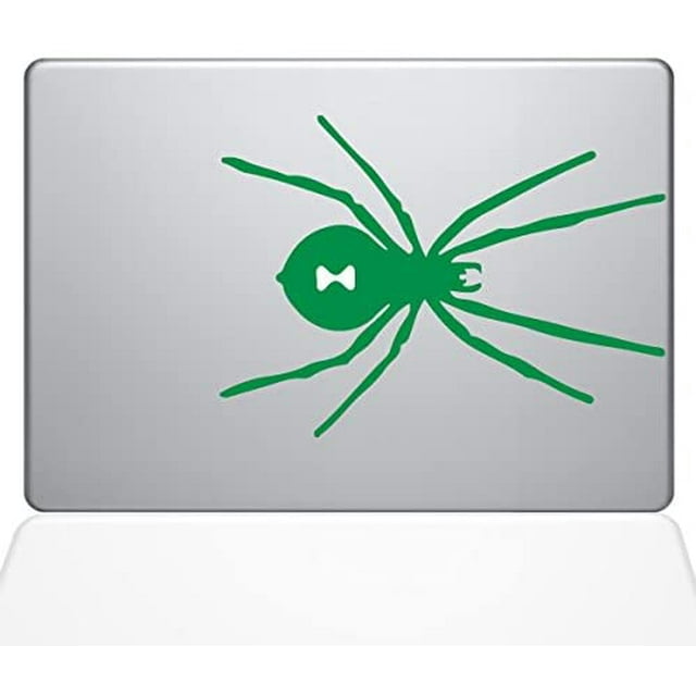 The Decal Guru Black Widow Spider MacBook Decal Vinyl Sticker - 15" MacBook Pro (2016 & Newer) - Green