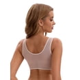 thumbnail image 2 of Unique Bargains Women's Lace Sheer Front Closure Wirefree Bras XXL Beige, 2 of 6