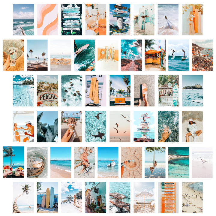 Ikatey Blue Aesthetic Picture, Summer Beach Collage Print Kit - Walmart.com