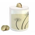 thumbnail image 2 of Dragonfly Piggy Bank, Spring Dandelions Botany Blossoming Petals Essence of Nature Growth Theme, Ceramic Coin Bank Money Box for Cash Saving, 3.6" X 3.2", Tan Army Green, by Ambesonne, 2 of 4