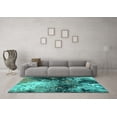 thumbnail image 3 of Ahgly Company Machine Washable Indoor Rectangle Oriental Turquoise Blue Industrial Area Rugs, 8' x 12', 3 of 4