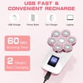 thumbnail image 6 of Women Electric Razors, 7D Electric Shaver for Women, 5 in 1 Lady Shavers, Wet/Dry Bikini Trimmer, Rechargeable Facial Hair Removal, Painless Face Razor for Arms Legs Armpit Pubic Area, 6 of 7