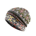 thumbnail image 4 of Maytalsory Bonnet Ethnique Style Hijab Floral Imprimé Coloré Turban Réglable Protection des Oreilles Accessoires de Style Bonnet Jaune Losange 5Set, 4 of 6