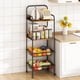 thumbnail image 1 of Estante para Cocina con Ruedas 4 Niveles, Carrito Organizador de Almacenamiento Cocina con Estante y Cesta Metal, Negro, 1 of 5