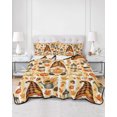 thumbnail image 2 of Quilts Queen Size Bedding Set, Gnomes Pumpkins Fall Reversible Summer Quilt 3 Pieces, Thanksgiving Pumpkin Leaves Lightweight Bedspreads Coverlets with 2 Pillow Shams for All Seasons, 2 of 5