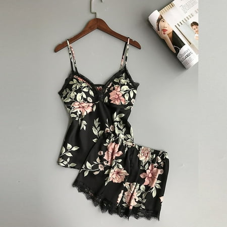 

Floleo Clearance Women Sexy Lace Lingerie Printing Nightwear Underwear Babydoll Set Sleepwear