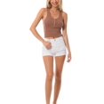thumbnail image 3 of MixMatchy Women's Solid Sleeveless Rib Knit Scoop Neck Button Up Stretch Crop Tank Top, 3 of 5