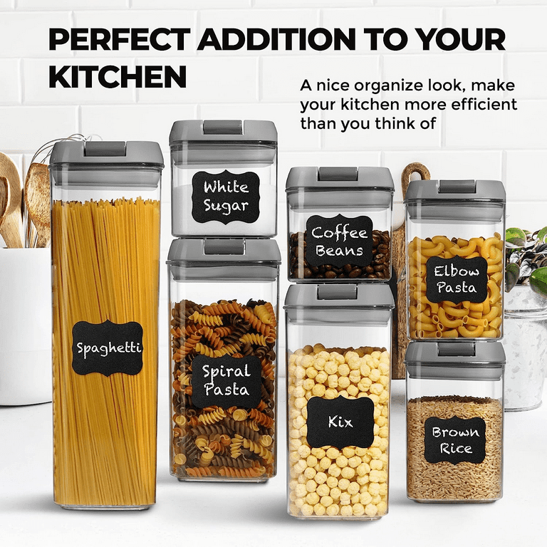 Airtight Food Storage Containers White, 7Pcs Plastic Cereal Containers with  Easy Lock Lids for Kitchen Pantry, Organization and Storage, BPA Free -  Kosbon 