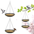 thumbnail image 1 of CQAIRIOU Bandeja colgante para comedero de pájaros (2 juegos) tamaño 11,8, plataforma grande, comedero para pájaros, bandeja de malla metálica, comedero para pájaros salvajes para colgar en el exterio, 1 of 6
