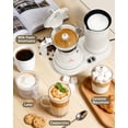 thumbnail image 6 of Espresso Maker with Milk Frother Electric Moka Pot 2-in-1 Espress Machine Aluminium One-Touch Operation Milk Froth Fine and Dense White 110V, 6 of 9
